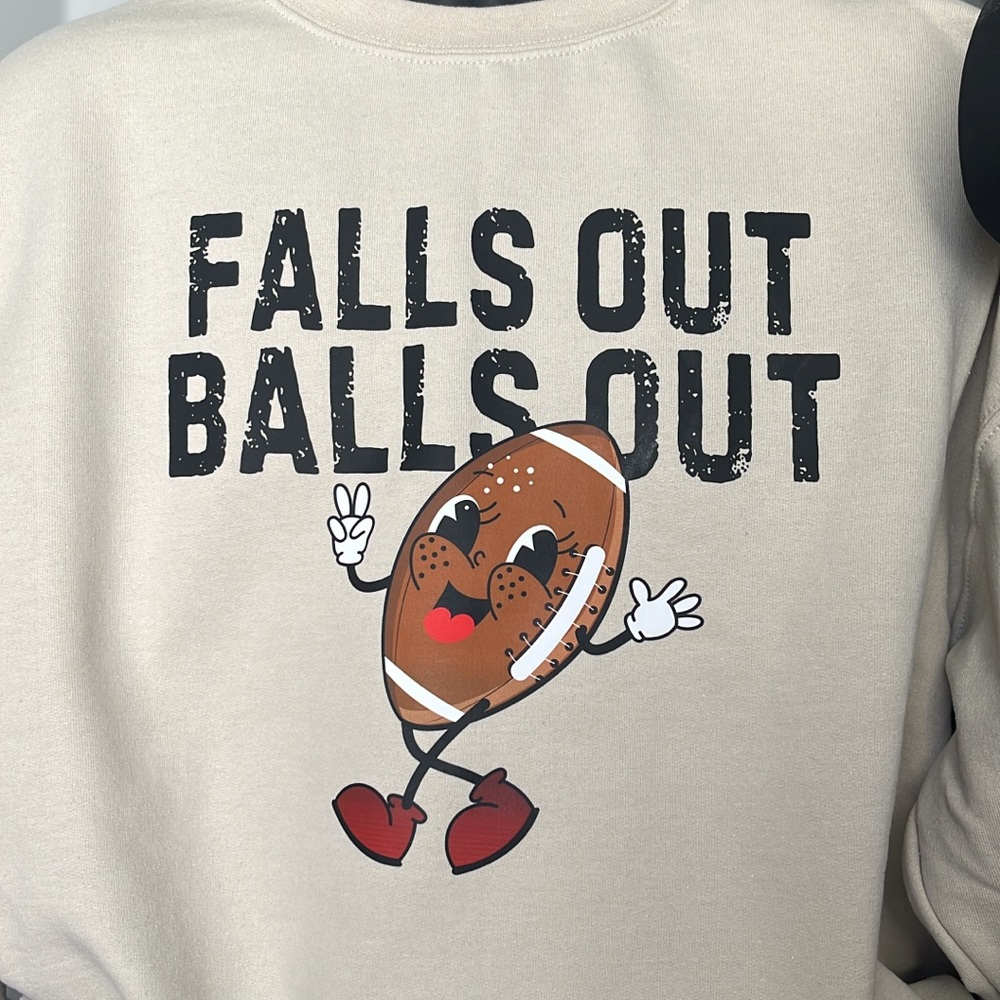 Gildan Cream Sweatshirt with Football Graphic